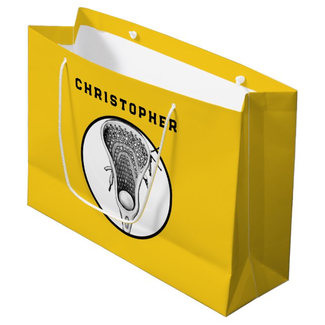 Bolsa De Regalo Grande Lacrosse Sports Yellow Gift Bag (Angulo Anverso)