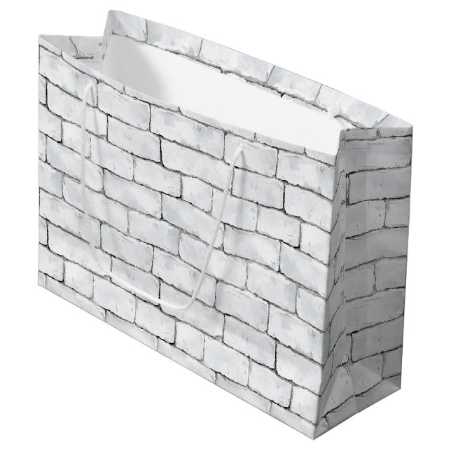Bolsa De Regalo Grande Ladrillos Blancos (Angulo Anverso)