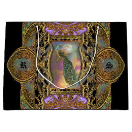 Bolsa De Regalo Grande Lady Peacock Monograma Negro Elegante