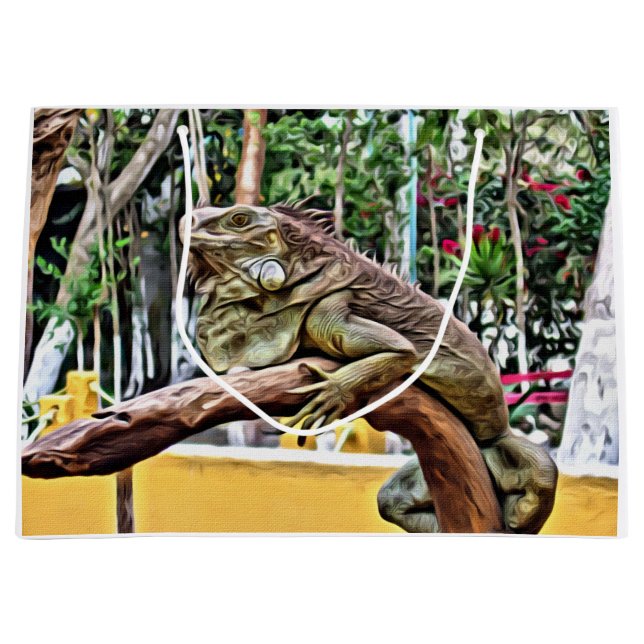 Bolsa De Regalo Grande Lagarto en una rama (Anverso)