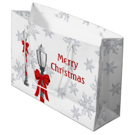 Bolsa De Regalo Grande Lamp Post Snowflakes Navidades LGB