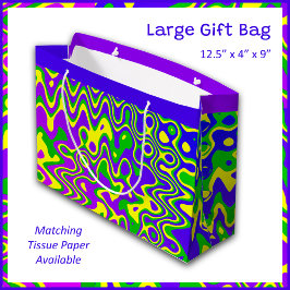 Bolsa De Regalo Grande [Lámpara de lava] Pisos y puntos de Op-Art Verde A