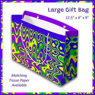 Bolsa De Regalo Grande [Lámpara de lava] Pisos y puntos de Op-Art Verde A