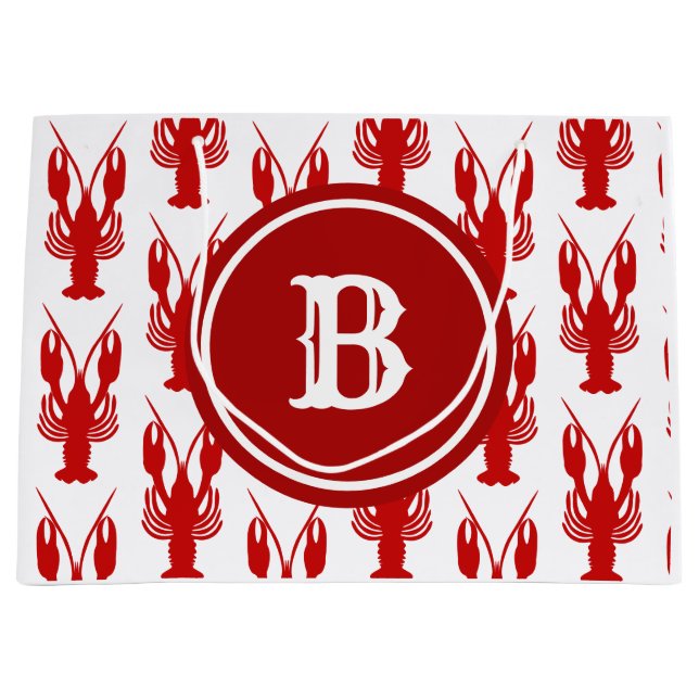 Bolsa De Regalo Grande Langosta cajún| Monograma (Anverso)