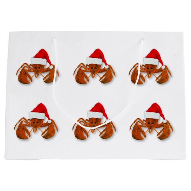 Bolsa De Regalo Grande Langosta Santa Claus Marítimo (Anverso)