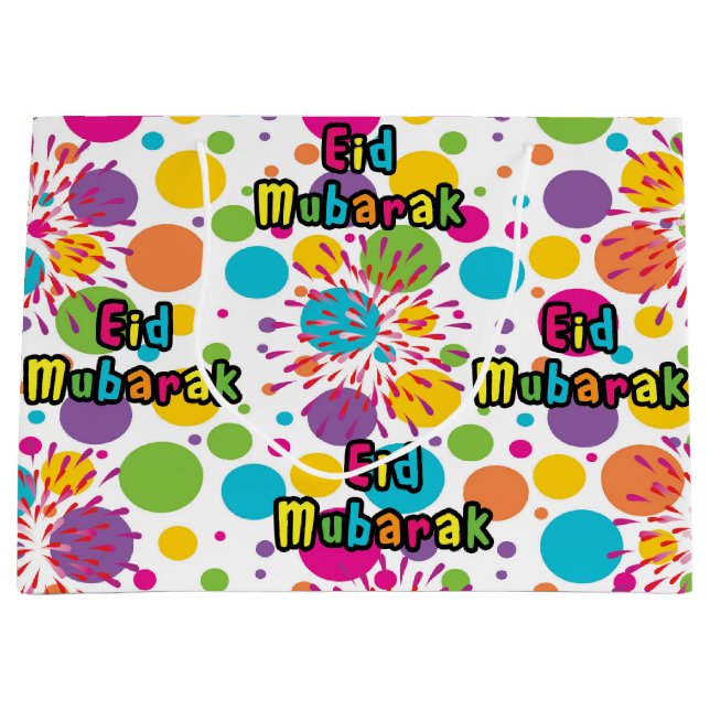 Bolsa De Regalo Grande Large Eid Mubarak Gift Bag (Anverso)