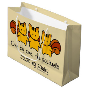 Bolsa De Regalo Grande Las ardillas roban mi cordura