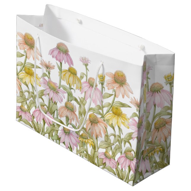 Bolsa De Regalo Grande Las flores acuarela Arte botánico (Angulo Anverso)