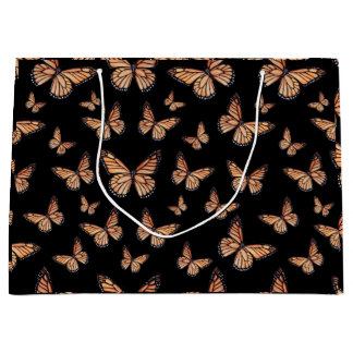 Bolsa De Regalo Grande Las mariposas monarcas en negro