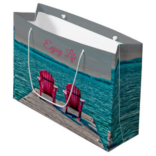 Bolsa De Regalo Grande Las Sillas Adirondack Disfrutan De La Vida En La C