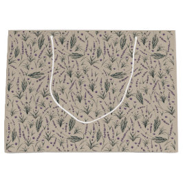 Bolsa De Regalo Grande Lavender Botanical Pattern Gift Bag