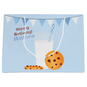 Bolsa De Regalo Grande Leche y Galletas