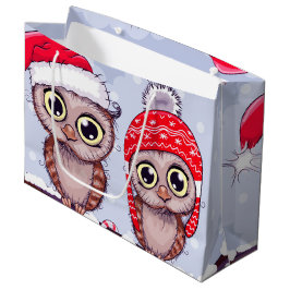Bolsa De Regalo Grande Lechuza dulce en Navidades