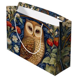 Bolsa De Regalo Grande Lechuza en el jardín estilo William Morris
