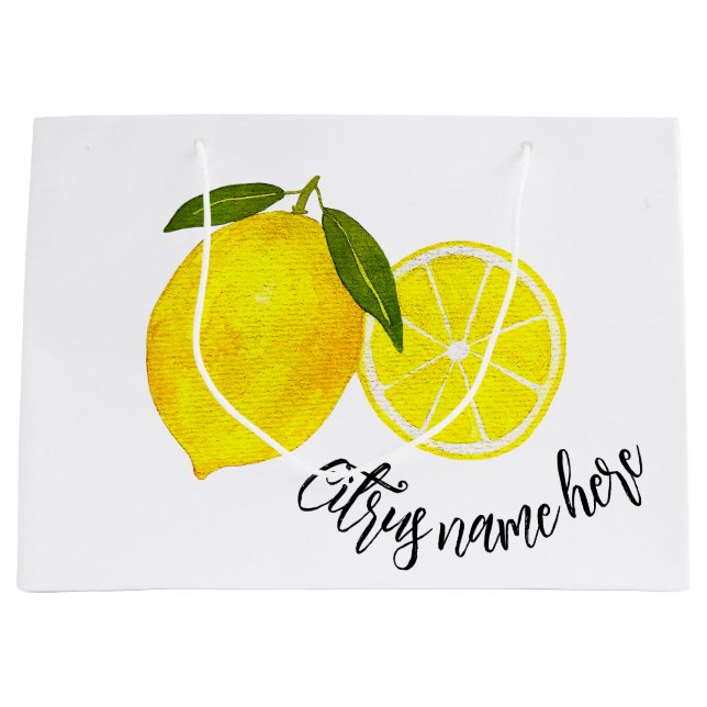 Bolsa De Regalo Grande Lemon amarillo acuático (Anverso)