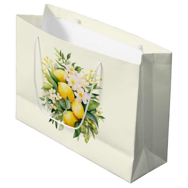 Bolsa De Regalo Grande Lemon Bouquet with White Blossoms (Angulo Anverso)
