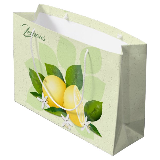 Bolsa De Regalo Grande Lemons Citrus Fruit (Angulo reverso)