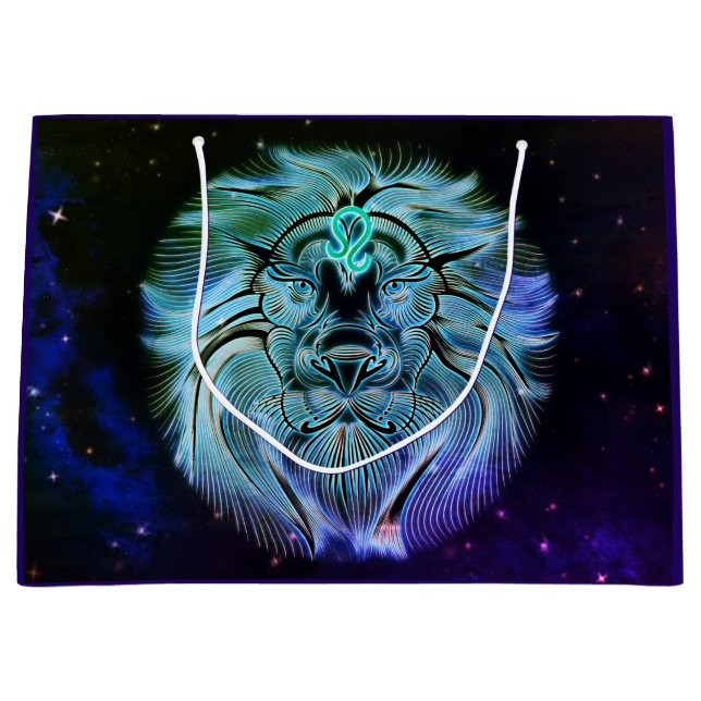 Bolsa De Regalo Grande leo el bolso de regalo del león zodiaco (Anverso)