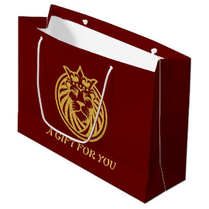 Bolsa De Regalo Grande León con corona - Estilo de oro 4