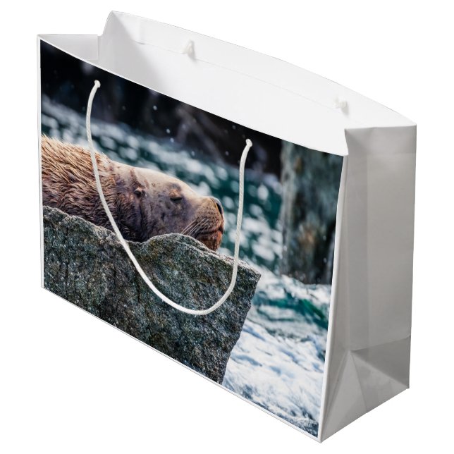 Bolsa De Regalo Grande León Marítimo En La Bahía De Resurrección, Alaska (Angulo reverso)
