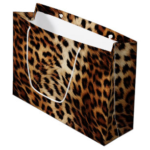 Bolsa De Regalo Grande Leopardo de crema marrón de moda