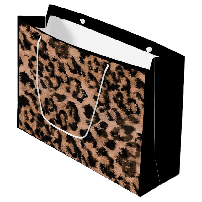 Bolsa De Regalo Grande Leopardo - huella animal manchada (Angulo Anverso)
