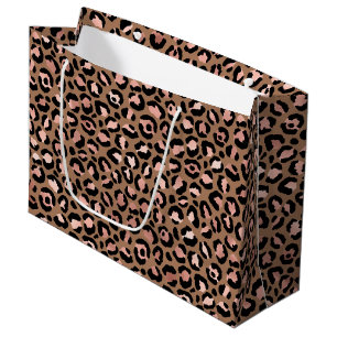 Bolsa De Regalo Grande Leopardo marrón rosado
