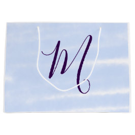Bolsa De Regalo Grande Letra de monograma de nombre en acuarela pastel pú