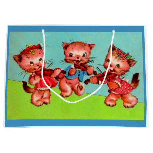 Bolsa De Regalo Grande letra de trío de violinistas kitten