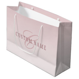 Bolsa De Regalo Grande Letras Elegantes y Monograma | Rosa Ombre