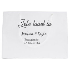 Bolsa De Regalo Grande Let's toast to engagement party name date elegant 