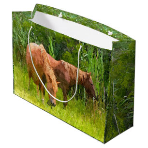 Bolsa De Regalo Grande Lg GIft Bag Assateague Ponies