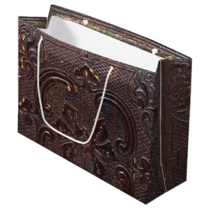 Bolsa De Regalo Grande Libro de cuero antiguo caído