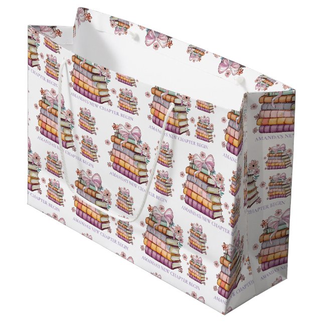 Bolsa De Regalo Grande Libro de Historias de un Nuevo Capítulo Despedida  (Angulo Anverso)