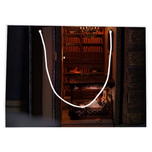 Bolsa De Regalo Grande Libro en miniatura nook diorama - lectura en cama (Reverso)