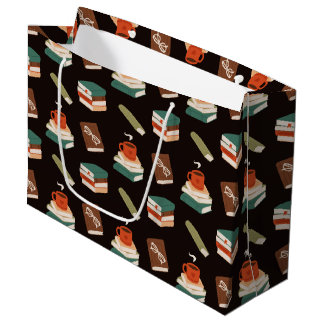 Bolsa De Regalo Grande Libros Acogedores y Lectura de Café