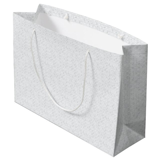 Bolsa De Regalo Grande Light Gray Geometric Floral Pattern (Angulo reverso)