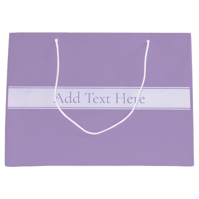 Bolsa De Regalo Grande Lila Morado Claro Elegante Personalizable (Anverso)