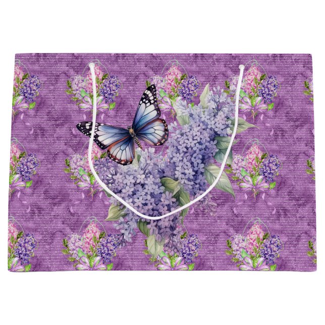 Bolsa De Regalo Grande Lilas Púrpuras (Anverso)