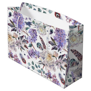 Bolsa De Regalo Grande Lilas y Peonías Floral