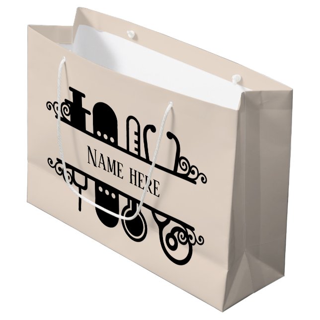 Bolsa De Regalo Grande linda Enfermera agregar nombre (Angulo Anverso)