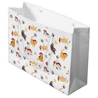 Bolsa De Regalo Grande Lindo patrón de gato de vacaciones
