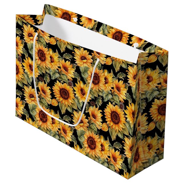 Bolsa De Regalo Grande lindo patrón popular de girasol enlosado (Angulo Anverso)
