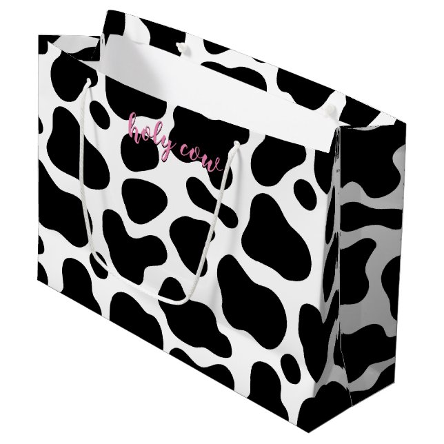 Bolsa De Regalo Grande lindo rosa floral Sagrado cuero de vaca 1º cumplea (Angulo Anverso)