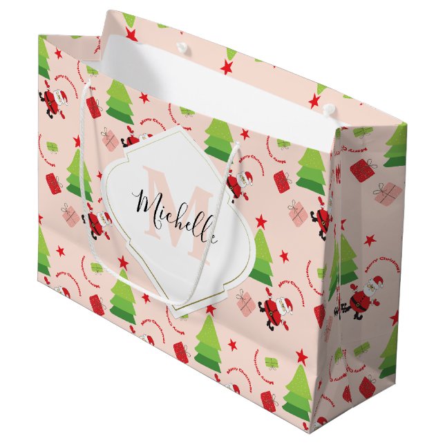 Bolsa De Regalo Grande Lindo Santa Navidad (Angulo Anverso)