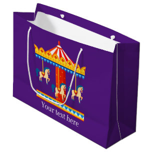 Bolsa De Regalo Grande lindos amantes de los carruseles fiestas niños