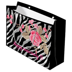 Bolsa De Regalo Grande Línea de moda del Rosa del tigre de lujo