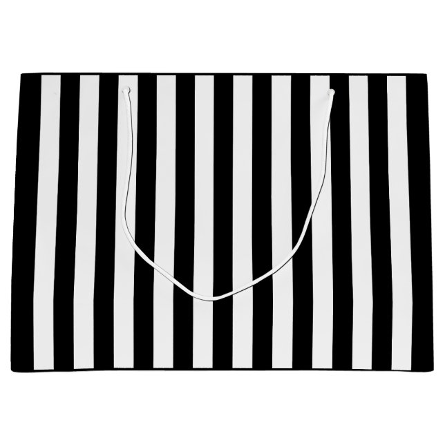 Bolsa De Regalo Grande Línea de negro y blanco (Anverso)