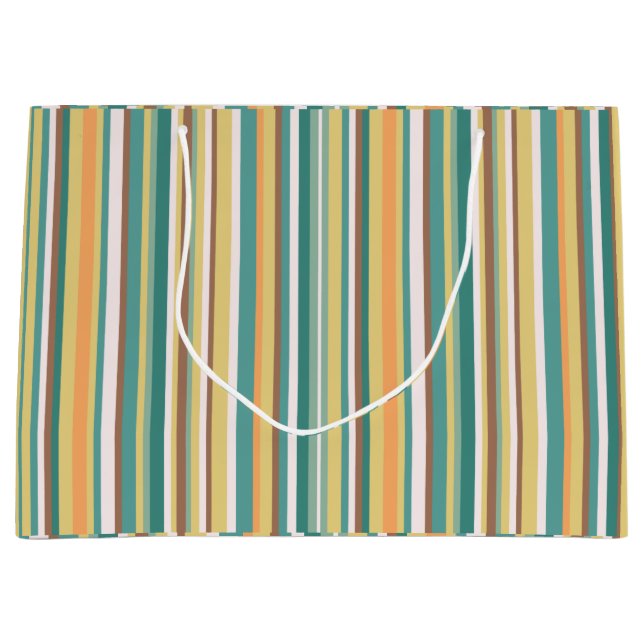 Bolsa De Regalo Grande Líneas de rayas geométricas sin soldadura (Anverso)