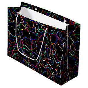 Bolsa De Regalo Grande Líneas Multicolor Neon